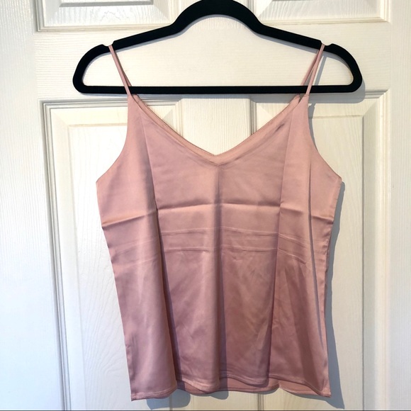 Tops - Pink Satin Tank Top Camisole